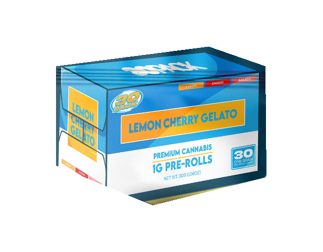 Lemon Cherry Gelato pre-roll box